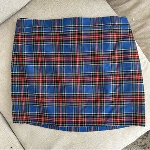 J. Crew Blue Tartan Mini Skirt | Size 12